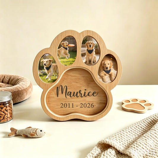 Pet Fur Keepsake Frame - Wooden Memorial Photo and Fur Display Frame - view 3