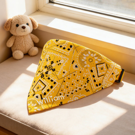 Custom Pet Bandana - Embroidered Triangle Bandana for Dogs and Cats - view 1