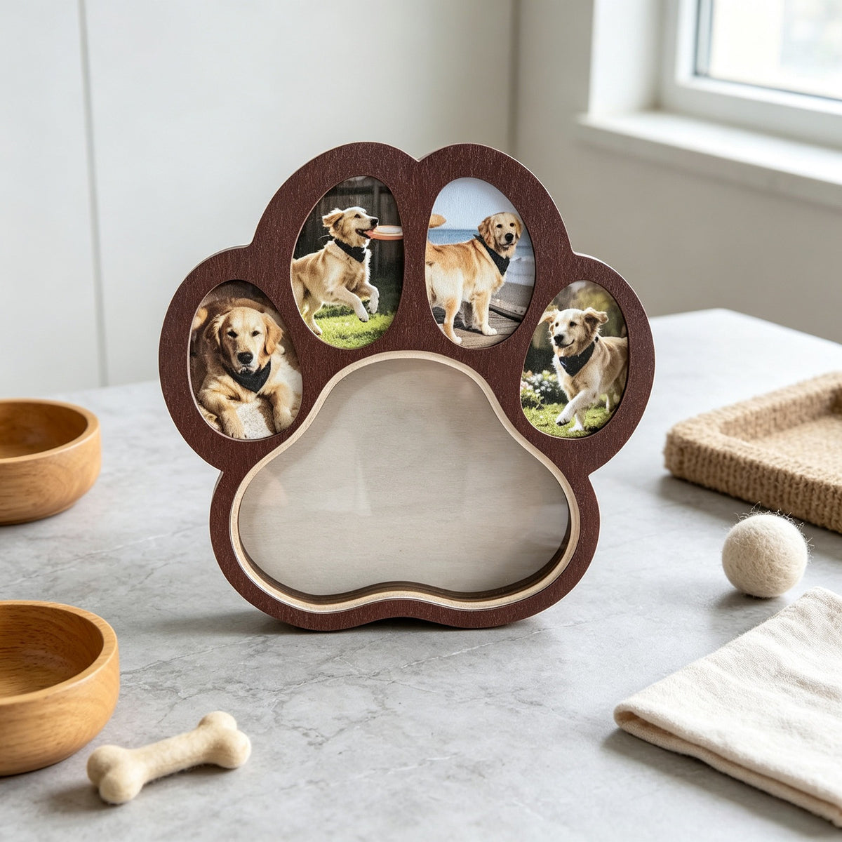 Pet Fur Keepsake Frame - Wooden Memorial Photo and Fur Display Frame - view 4