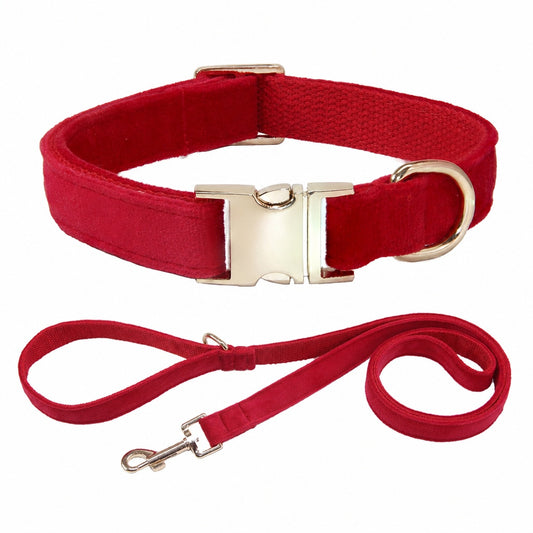 Custom Pet Collar - Laser Engraved Velvet Collar - fixed view 1