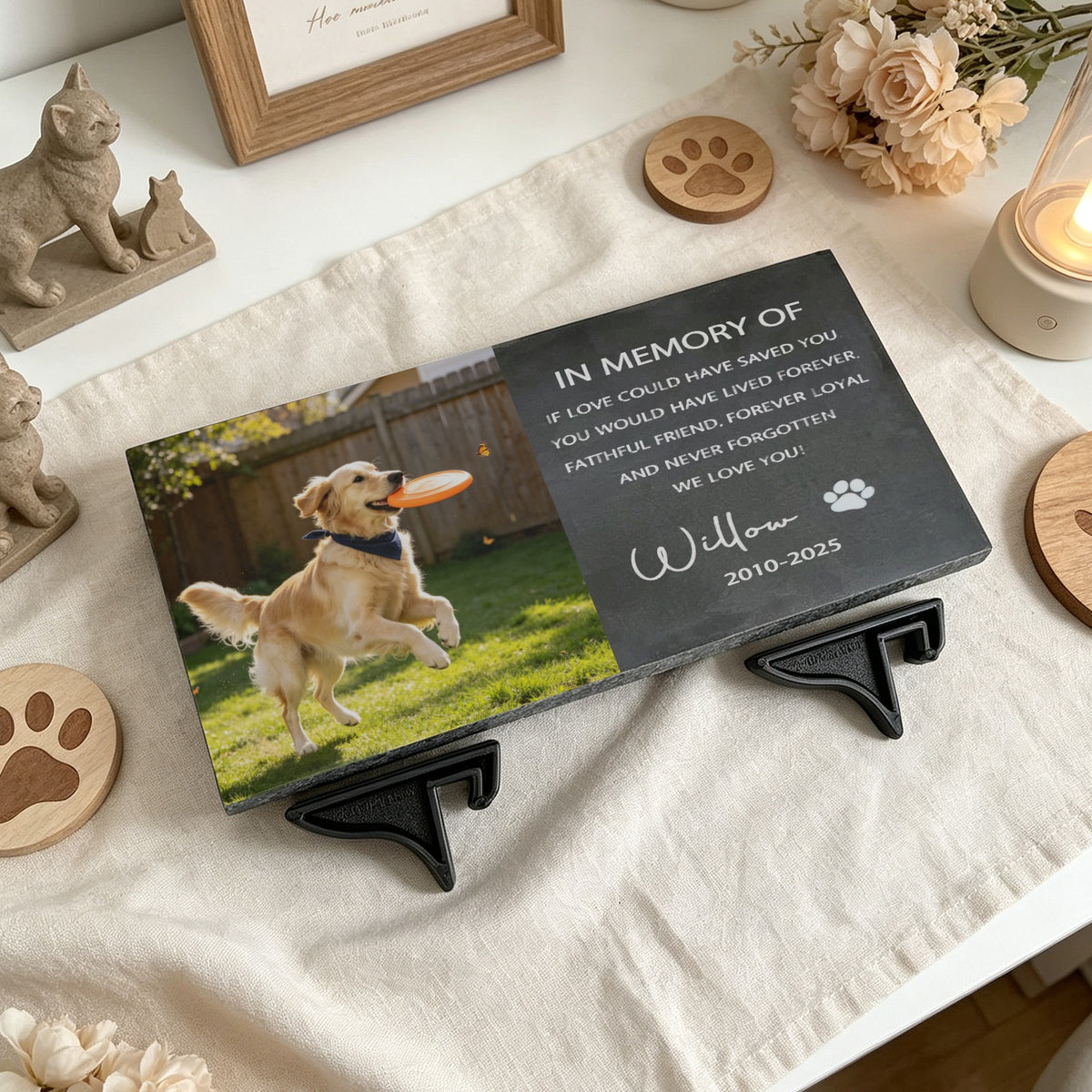 Pet Memorial Stone - Custom Engraved Garden Memorial for Dogs and Cats - view 3