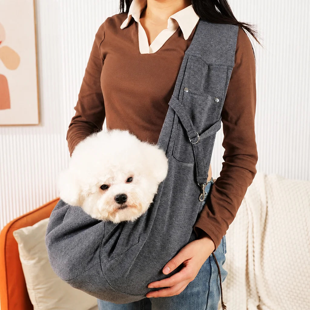 Pet sling carrier bag for small dogs crossbody