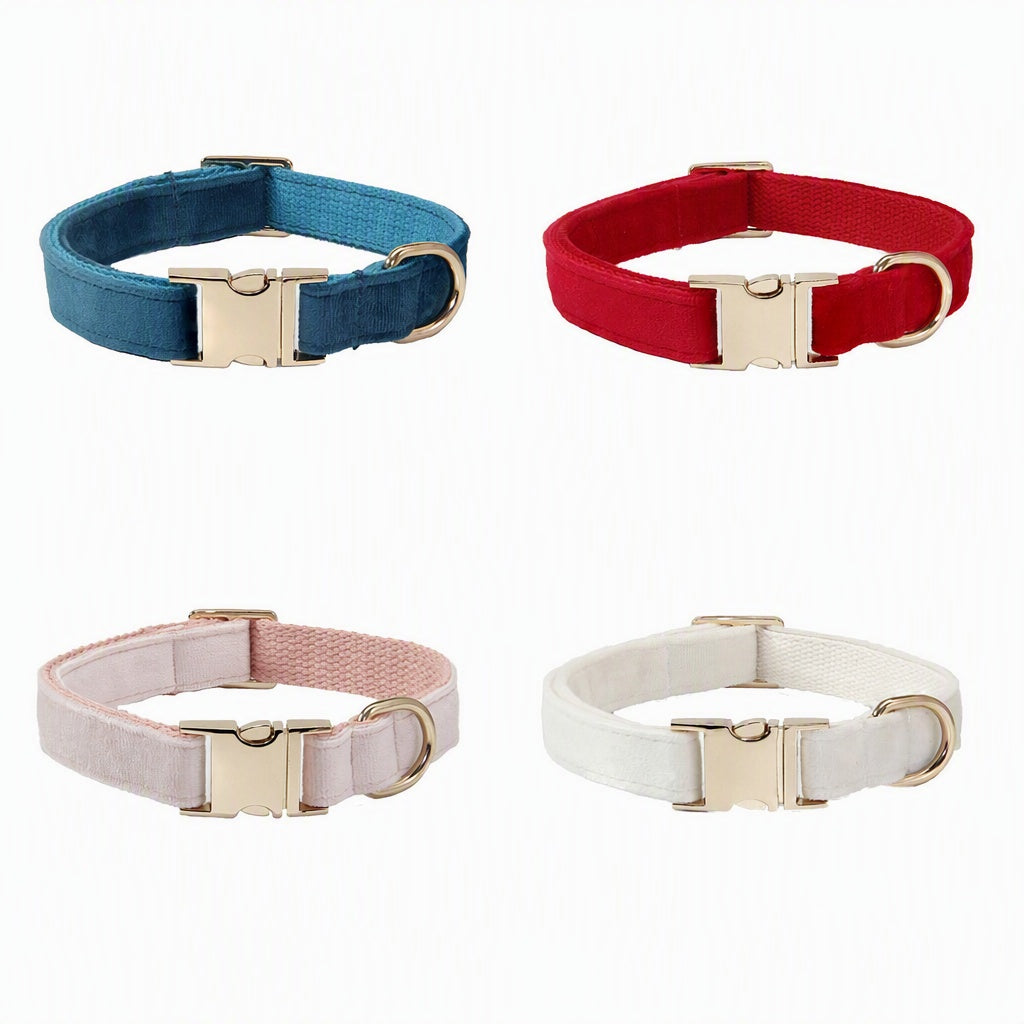 Custom Pet Collar - Laser Engraved Velvet Collar - fixed view 3