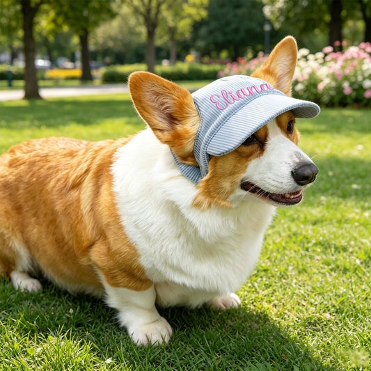Custom Pet Baseball Cap - Embroidered Personalized Dog & Cat Hat with Pet Name
