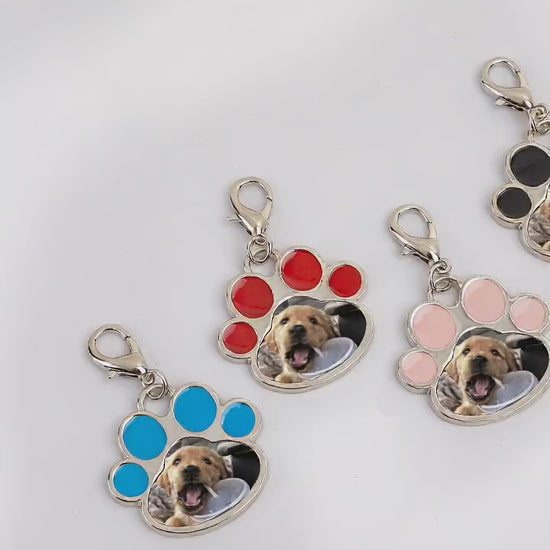 Custom dog paw pet pendant - personalized stainless steel paw print charm for pet parents