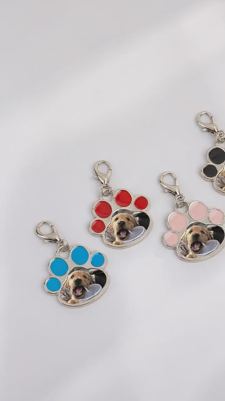 Custom dog paw pet pendant - personalized stainless steel paw print charm for pet parents
